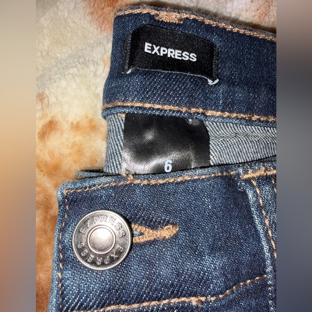 Express Blue High Waisted Medium Wash Women's Bootcut Jeans size 6 - Picture 12 of 13